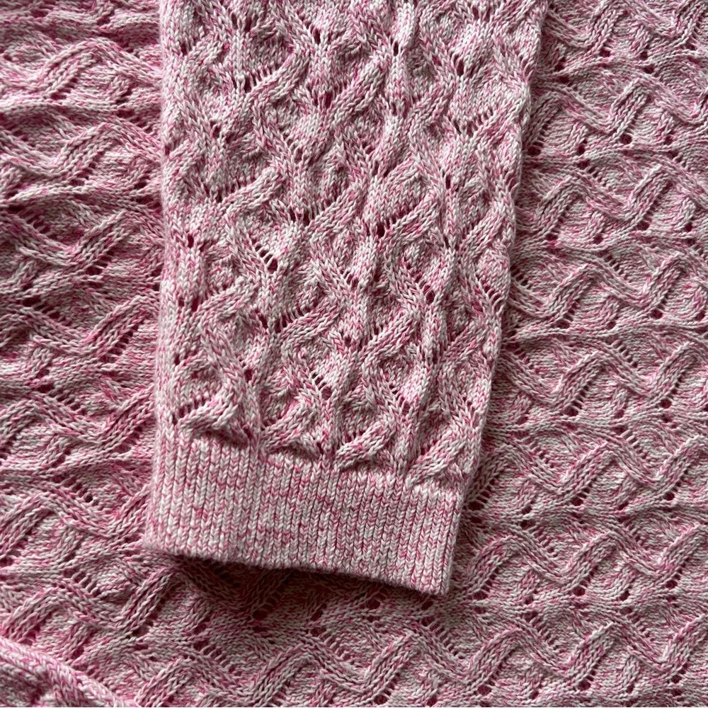 Talbots | Textured Linen Pale Pink Crewneck Sweater
